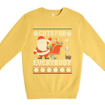 Cute Cat Lover Ugly Sweater Cats For Everybody Christmas Gift Premium Crewneck Sweatshirt