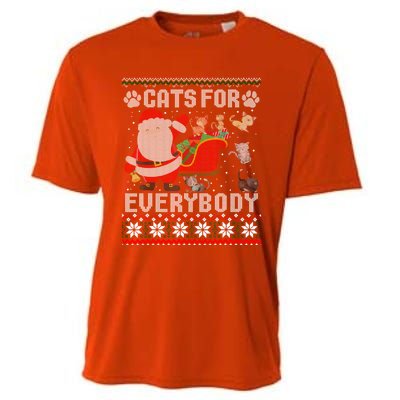 Cute Cat Lover Ugly Sweater Cats For Everybody Christmas Gift Cooling Performance Crew T-Shirt