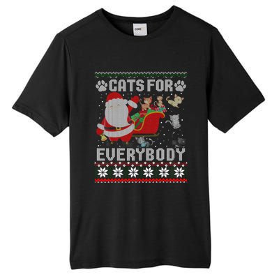 Cute Cat Lover Ugly Sweater Cats For Everybody Christmas Gift Tall Fusion ChromaSoft Performance T-Shirt