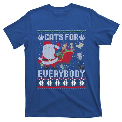 Cute Cat Lover Ugly Sweater Cats For Everybody Christmas Gift T-Shirt