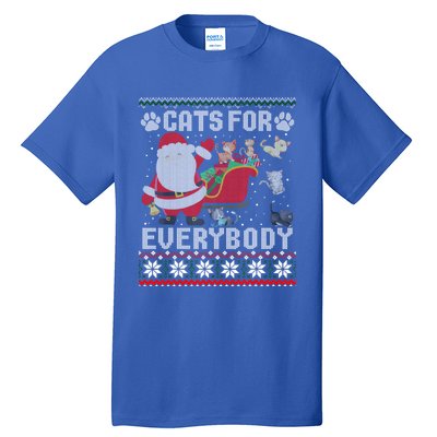 Cute Cat Lover Ugly Sweater Cats For Everybody Christmas Gift Tall T-Shirt