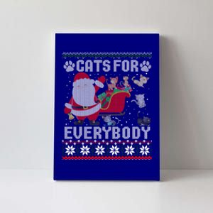 Cute Cat Lover Ugly Sweater Cats For Everybody Christmas Gift Canvas