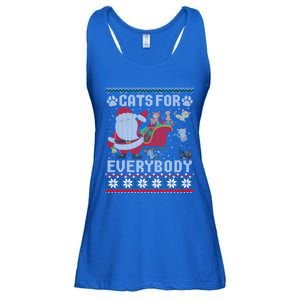 Cute Cat Lover Ugly Sweater Cats For Everybody Christmas Gift Ladies Essential Flowy Tank