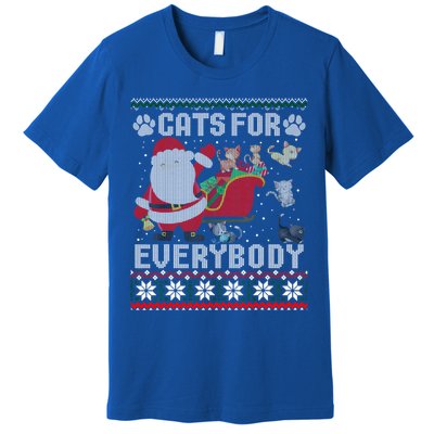 Cute Cat Lover Ugly Sweater Cats For Everybody Christmas Gift Premium T-Shirt