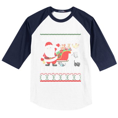 Cute Cat Lover Ugly Sweater Cats For Everybody Christmas Gift Baseball Sleeve Shirt