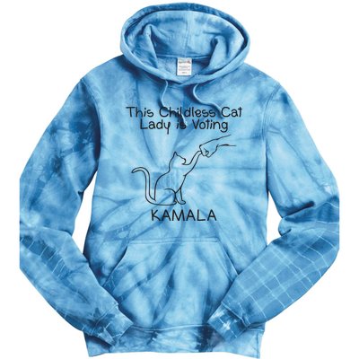 Childless Cat Lady Is Voting Kamala Tie Dye Hoodie