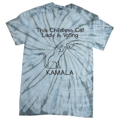 Childless Cat Lady Is Voting Kamala Tie-Dye T-Shirt