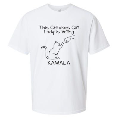 Childless Cat Lady Is Voting Kamala Sueded Cloud Jersey T-Shirt