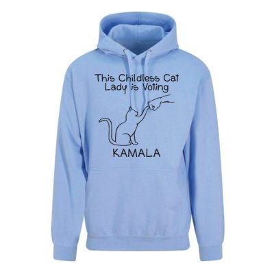 Childless Cat Lady Is Voting Kamala Unisex Surf Hoodie