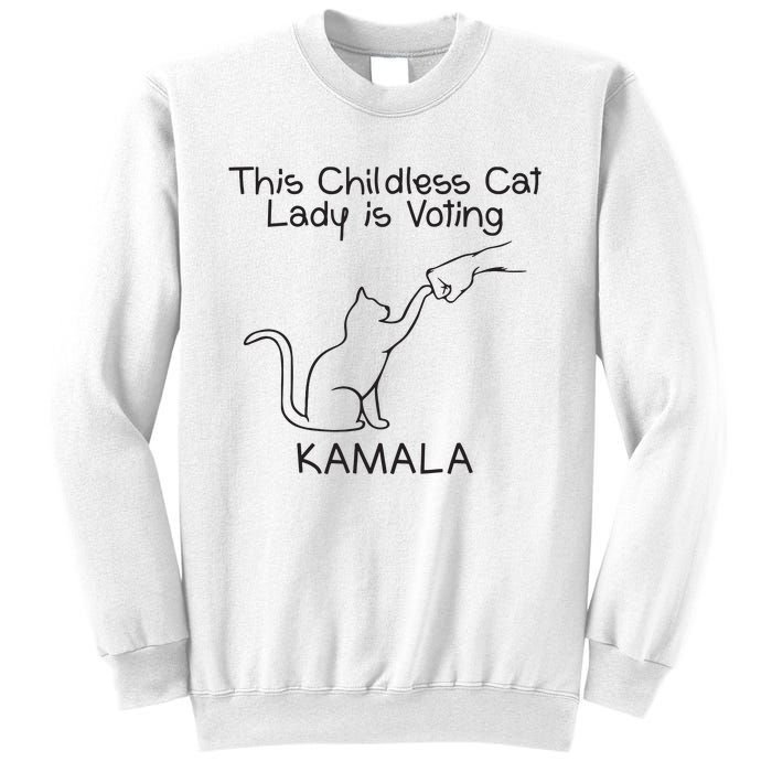 Childless Cat Lady Is Voting Kamala Sweatshirt