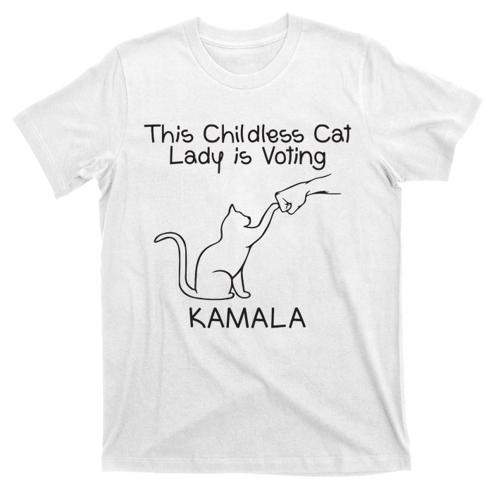 Childless Cat Lady Is Voting Kamala T-Shirt