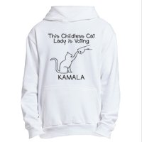 Childless Cat Lady Is Voting Kamala Urban Pullover Hoodie