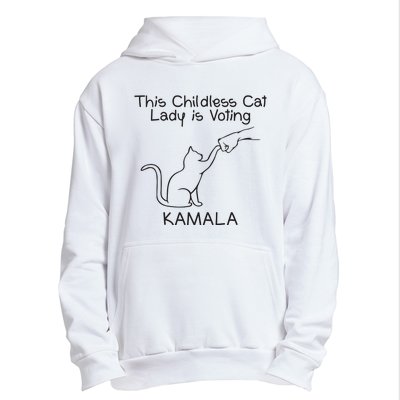 Childless Cat Lady Is Voting Kamala Urban Pullover Hoodie