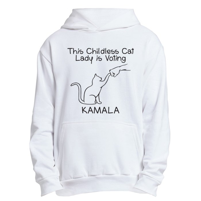 Childless Cat Lady Is Voting Kamala Urban Pullover Hoodie