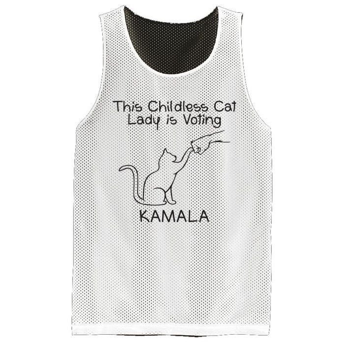 Childless Cat Lady Is Voting Kamala Mesh Reversible Basketball Jersey Tank