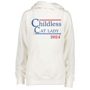 Childless Cat Lady 2024 Ladies Is Voting Kamala Womens Funnel Neck Pullover Hood