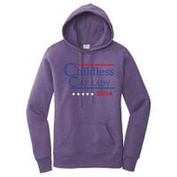 Childless Cat Lady 2024 Ladies Is Voting Kamala Women's Pullover Hoodie