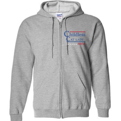 Childless Cat Lady 2024 Ladies Is Voting Kamala Full Zip Hoodie