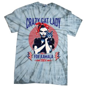 Crazy Cat Lady For Kamala 2024 Kamala Election 2024 Vote Tie-Dye T-Shirt