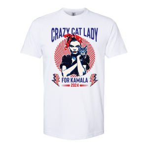 Crazy Cat Lady For Kamala 2024 Kamala Election 2024 Vote Softstyle CVC T-Shirt