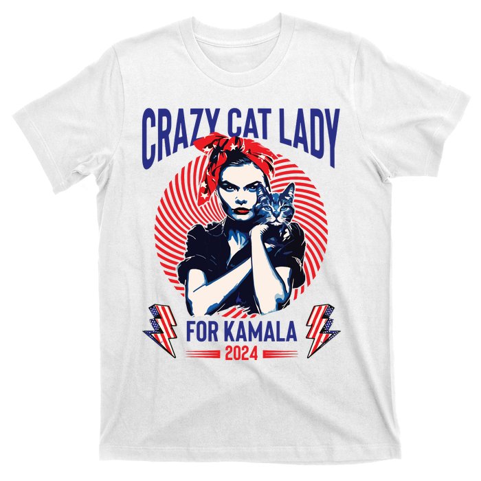 Crazy Cat Lady For Kamala 2024 Kamala Election 2024 Vote T-Shirt