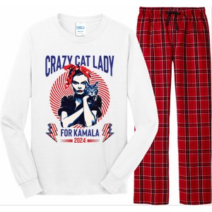 Crazy Cat Lady For Kamala 2024 Kamala Election 2024 Vote Long Sleeve Pajama Set