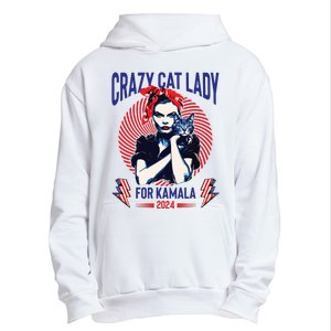 Crazy Cat Lady For Kamala 2024 Kamala Election 2024 Vote Urban Pullover Hoodie