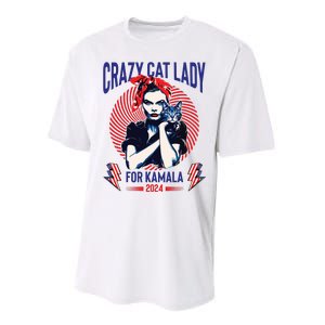 Crazy Cat Lady For Kamala 2024 Kamala Election 2024 Vote Performance Sprint T-Shirt