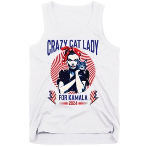 Crazy Cat Lady For Kamala 2024 Kamala Election 2024 Vote Tank Top