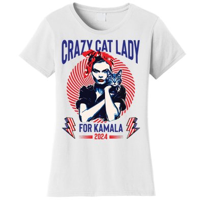 Crazy Cat Lady For Kamala 2024 Kamala Election 2024 Vote Women's T-Shirt