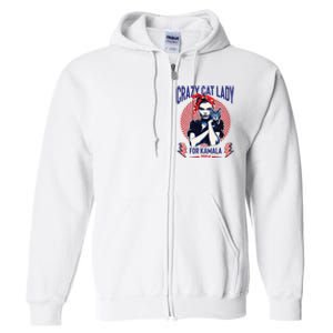 Crazy Cat Lady For Kamala 2024 Kamala Election 2024 Vote Full Zip Hoodie