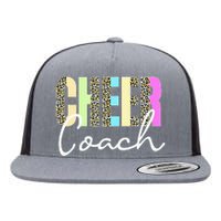 Cheer Coach Leopard Cheerleading Cute Cheer Coach Flat Bill Trucker Hat