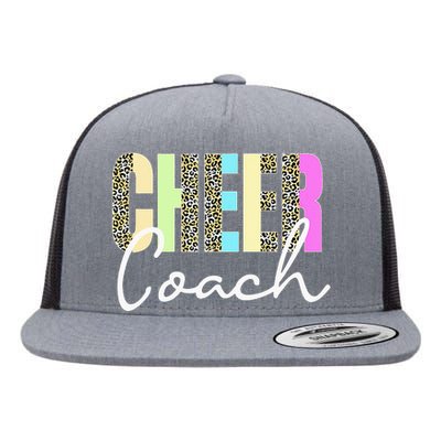 Cheer Coach Leopard Cheerleading Cute Cheer Coach Flat Bill Trucker Hat