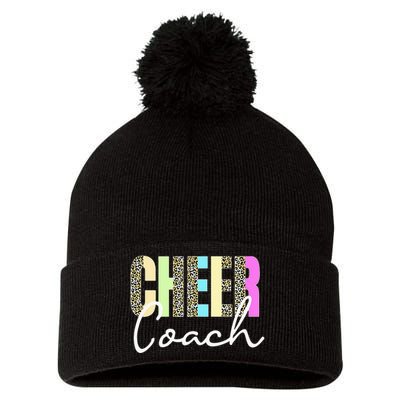 Cheer Coach Leopard Cheerleading Cute Cheer Coach Pom Pom 12in Knit Beanie