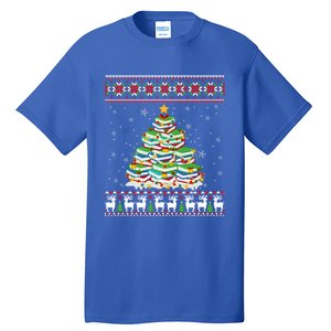 Cute Christmas Library Tree Gift Librarian And Book Ugly Gift Tall T-Shirt