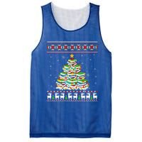 Cute Christmas Library Tree Gift Librarian And Book Ugly Gift Mesh Reversible Basketball Jersey Tank