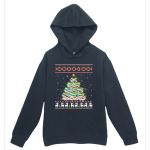 Cute Christmas Library Tree Gift Librarian And Book Ugly Gift Urban Pullover Hoodie