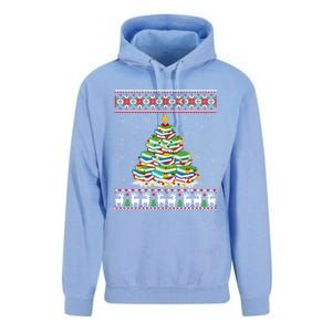 Cute Christmas Library Tree Gift Librarian And Book Ugly Gift Unisex Surf Hoodie