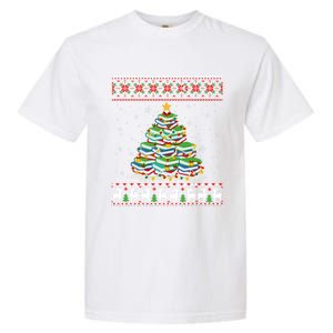 Cute Christmas Library Tree Gift Librarian And Book Ugly Gift Garment-Dyed Heavyweight T-Shirt