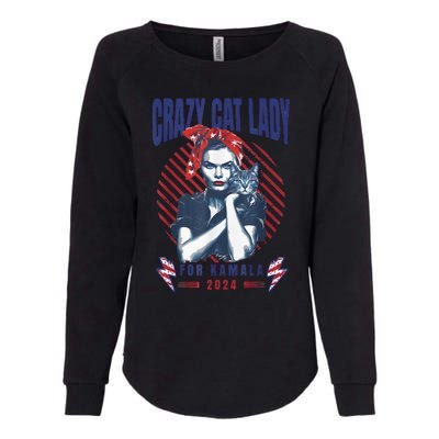 Crazy Cat Lady For Kamala 2024 Womens California Wash Sweatshirt