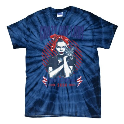 Crazy Cat Lady For Kamala 2024 Tie-Dye T-Shirt