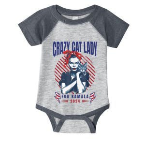 Crazy Cat Lady For Kamala 2024 Infant Baby Jersey Bodysuit