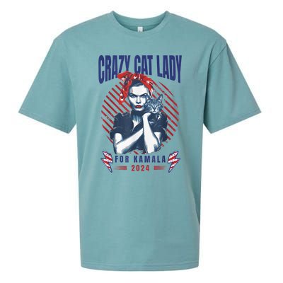 Crazy Cat Lady For Kamala 2024 Sueded Cloud Jersey T-Shirt