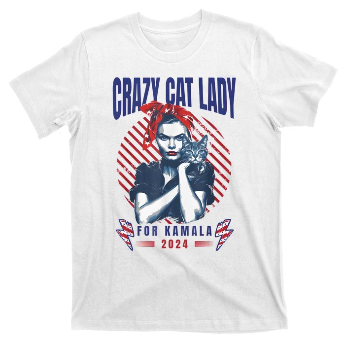 Crazy Cat Lady For Kamala 2024 T-Shirt