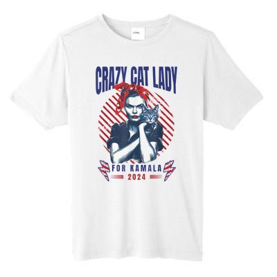 Crazy Cat Lady For Kamala 2024 Tall Fusion ChromaSoft Performance T-Shirt