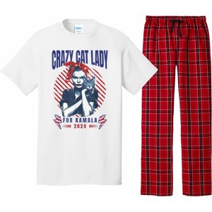 Crazy Cat Lady For Kamala 2024 Pajama Set