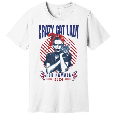 Crazy Cat Lady For Kamala 2024 Premium T-Shirt