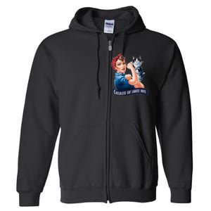 Childless Cat Ladies Vote Rosie The Riveter Full Zip Hoodie