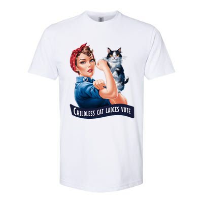 Childless Cat Ladies Vote Rosie The Riveter Softstyle CVC T-Shirt