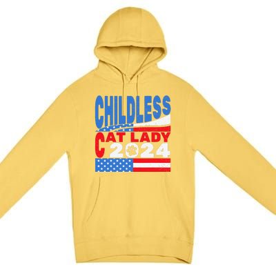 Childless Cat Lady Usa Voting Election 2024 Premium Pullover Hoodie